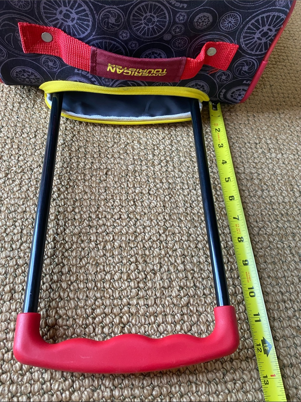 American Tourister Red and Yellow Lightning McQueen Rolling Luggage - Picture 7 of 7